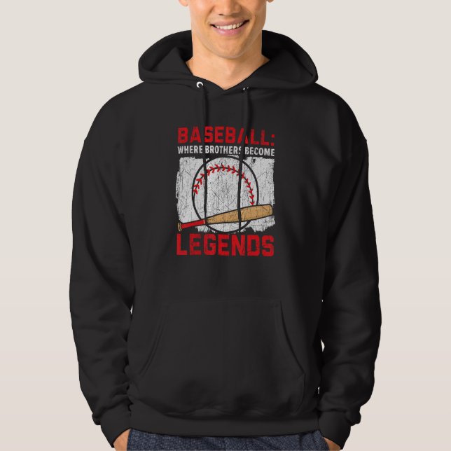 Baseball Brother Baseball Player Brotherhood Sibli Hoodie (Front)
