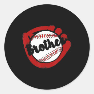 Baseball Brother  for Baseball Softball Mum Classic Round Sticker
