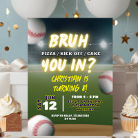 Baseball Bruh You In Teenager Boy Birthday