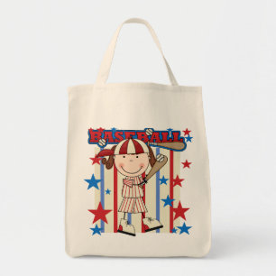 BASEBALL Brunette Girl Tshirts and Gifts Tote Bag
