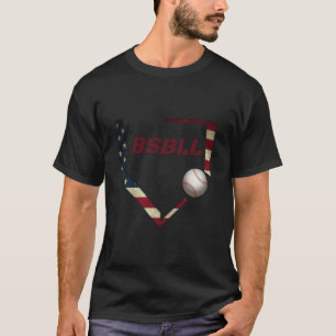 Baseball Bsbl American Flag Baseballin T-Shirt