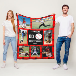 Baseball Buffalo Photo Collage Fleece Blanket