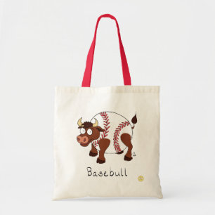 Baseball Bull Funny Kids Sports Tote Bag