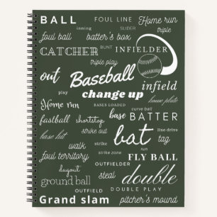 Baseball bullet Spiral Notebook