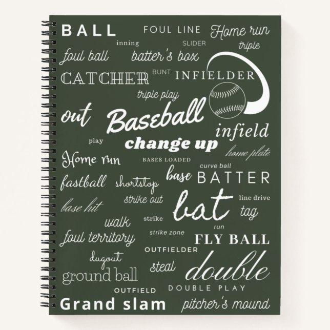 Baseball bullet Spiral Notebook (Front)