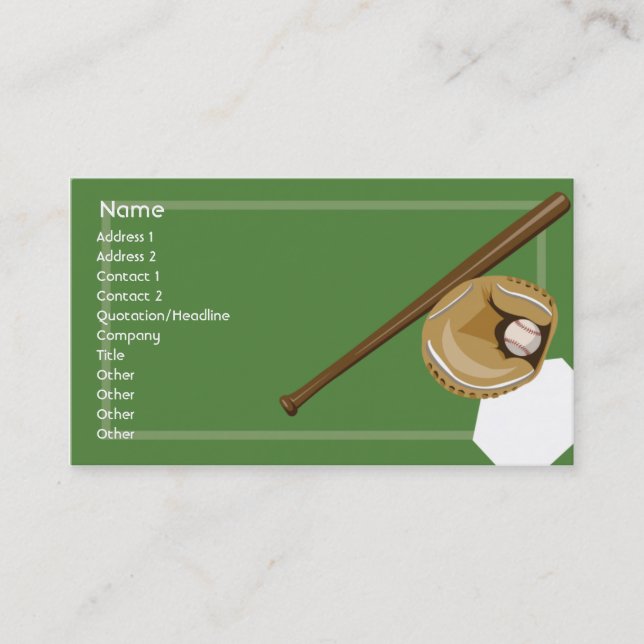 Baseball - Business Business Card (Front)