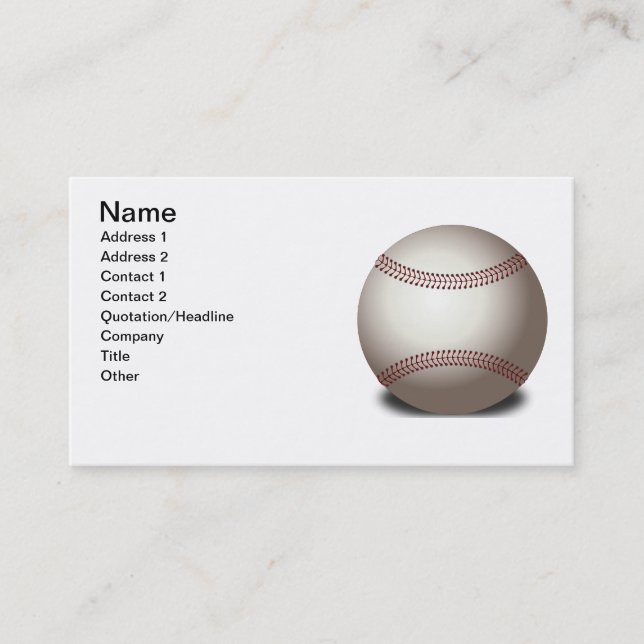 Baseball Business Card (Front)