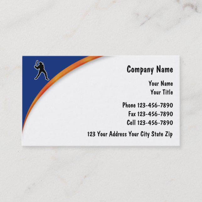 Baseball Business Cards (Front)