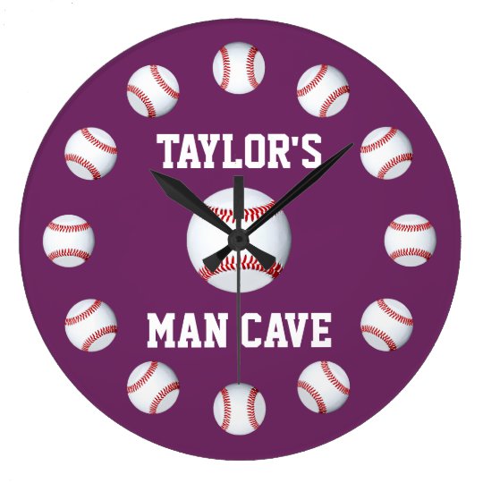 Baseball Byzantium Top Monochromatic Large Clock