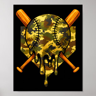 Baseball Camo Boys Ice Cream Youth Baseball Poster