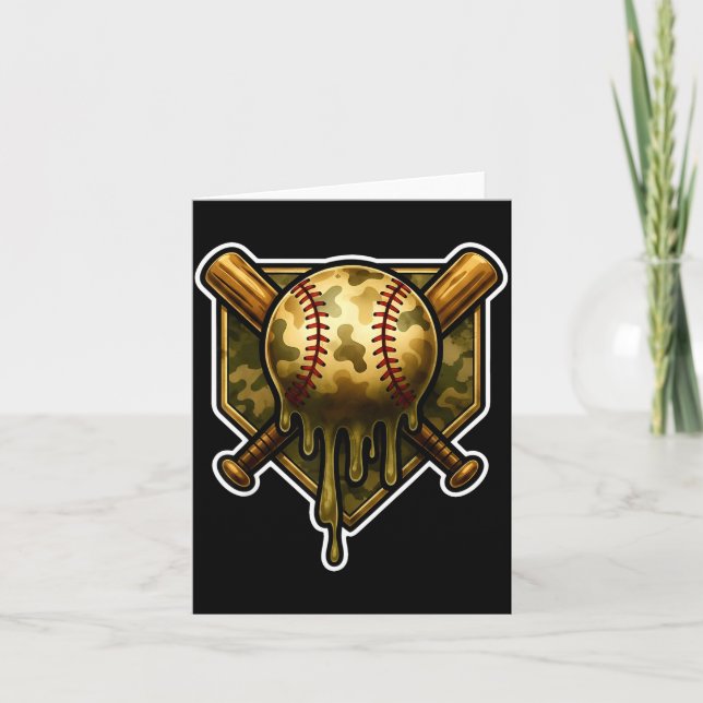 Baseball Camo Drip Ice Cream Youth Boys Srts  Card (Front)