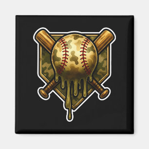 Baseball Camo Drip Ice Cream Youth Boys Srts  Magnet