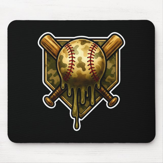 Baseball Camo Drip Ice Cream Youth Boys Srts  Mouse Mat (Front)