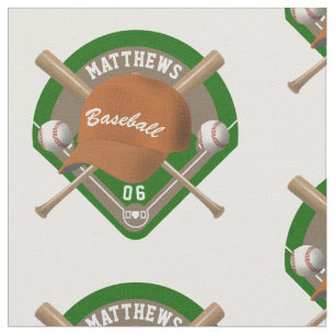 Baseball Cap Bats Diamond Personalised Name Number Fabric