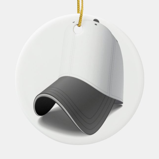 Baseball cap design ceramic tree decoration (Front)