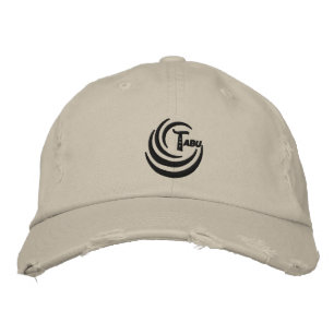 Baseball cap distressed black t logo