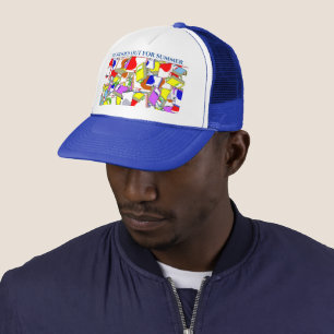 Baseball Cap with BLUE & WHITE. "SCHOOL'S OUT"