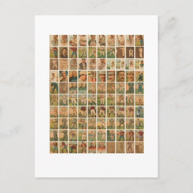 Baseball Cards, vintage Postcard (Front)