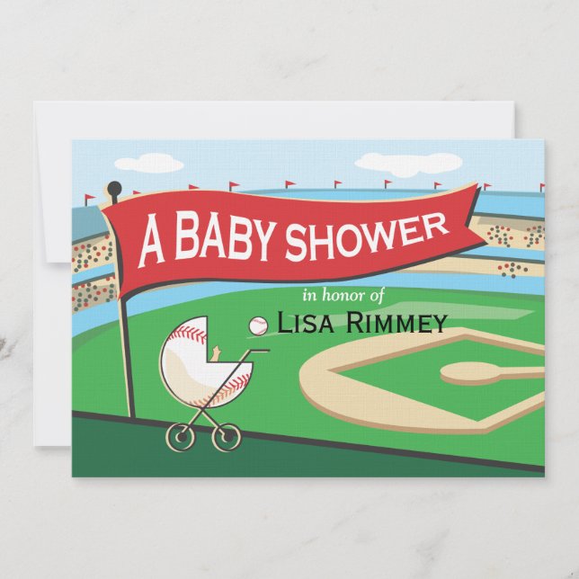 Baseball Carriage Baby Shower Invitation (Front)