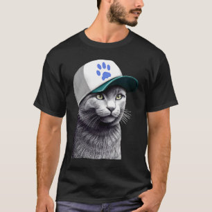 Baseball Cat Baseball Cap Softball Pets Sports Gam T-Shirt