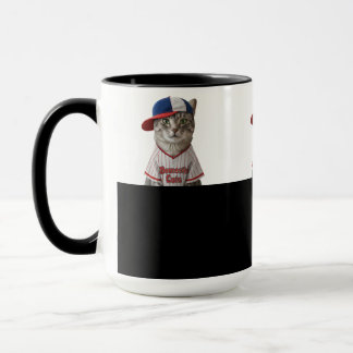 Baseball Cat, Katze mit Basecap und Baseball Shirt Mug