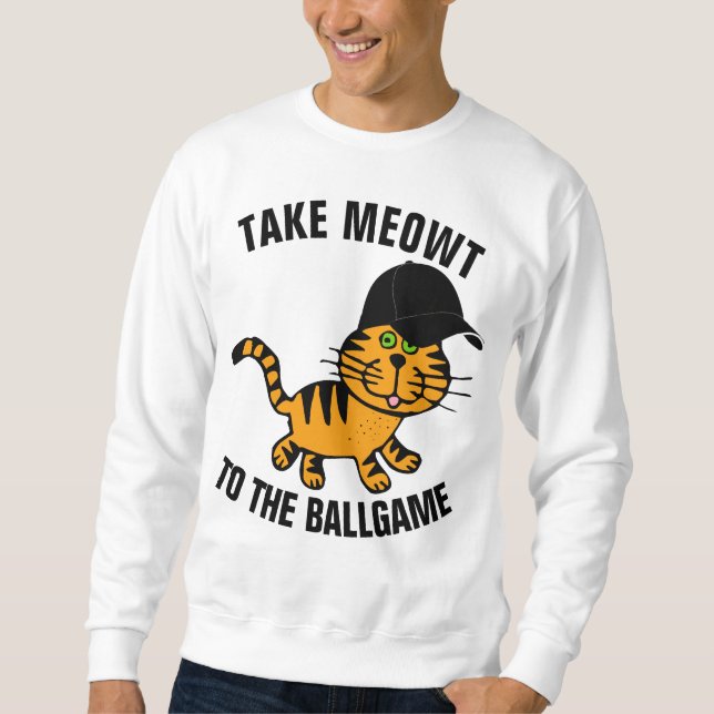 BASEBALL CAT TAKE MEOWT T-SHIRTS TEES (Front)