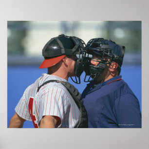 Baseball Catcher and Umpire Arguing Poster