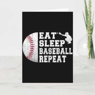 Baseball Catcher Eat Sleep Repeat Youth Boys Men F Card