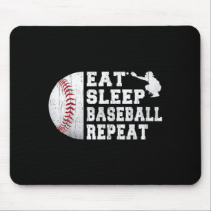 Baseball Catcher Eat Sleep Repeat Youth Boys Men F Mouse Mat