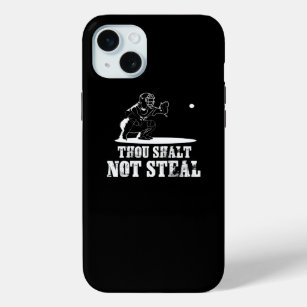 Baseball Catcher Joke - Thou Shalt Not Steal iPhone 15 Mini Case