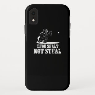 Baseball Catcher Joke - Thou Shalt Not Steal Case-Mate iPhone Case