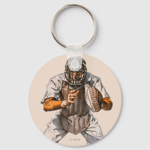 Baseball Catcher Key Ring