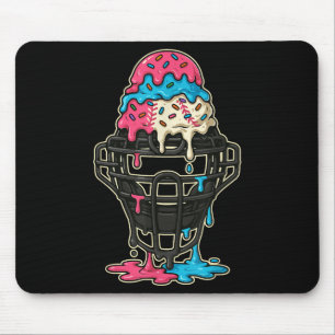 Baseball Catcher Mask Ice Cream Drip Baseball Boys Mouse Mat