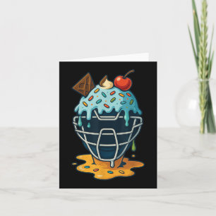Baseball Catcher Mask Ice Cream Drip Sprinkles Des Card