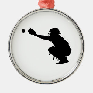 Baseball Catcher Metal Tree Decoration