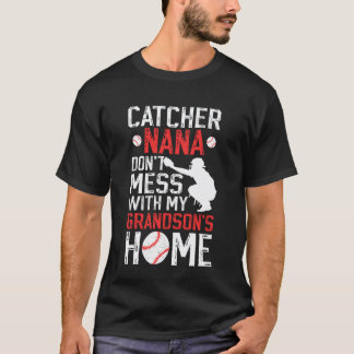 Baseball Catcher Nana Funny Nana of A Baseball Cat T-Shirt