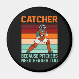Baseball Catcher Pitcher Sports Player Lover Coach Magnet