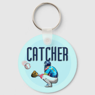 Baseball Catcher T-shirts and Gifts Key Ring