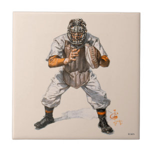 Baseball Catcher Tile