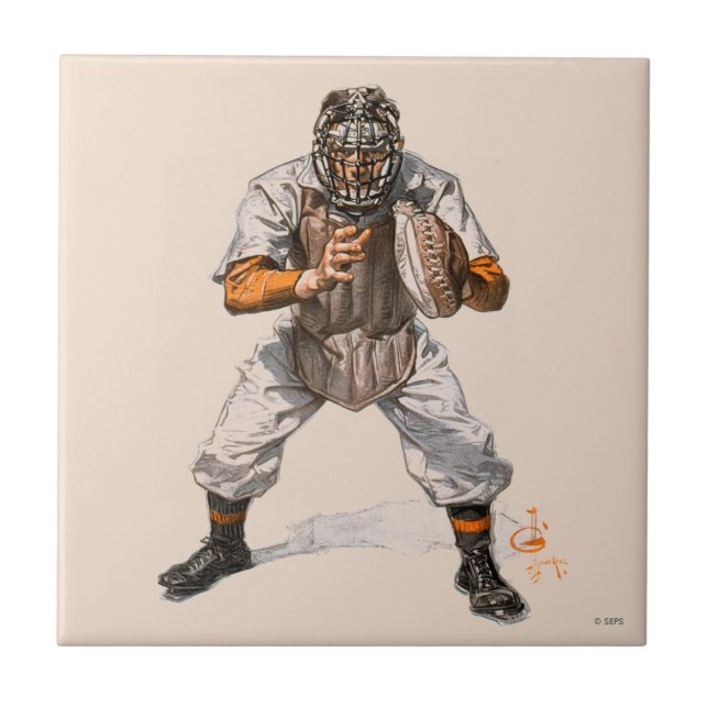 Baseball Catcher Tile (Front)