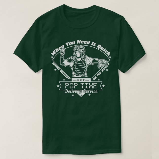 Baseball Catcher Time Throwing Defence Funny Catch T-Shirt (Design Front)
