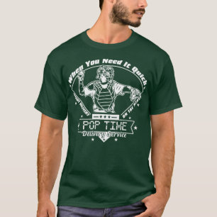 Baseball Catcher Time Throwing Defence Funny Catch T-Shirt