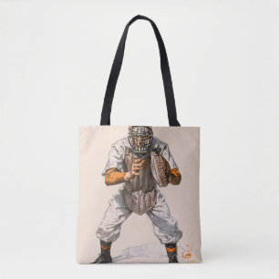 Baseball Catcher Tote Bag