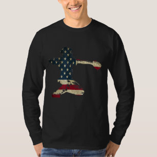Baseball Catchers Gear USA American Flag Baseballi T-Shirt