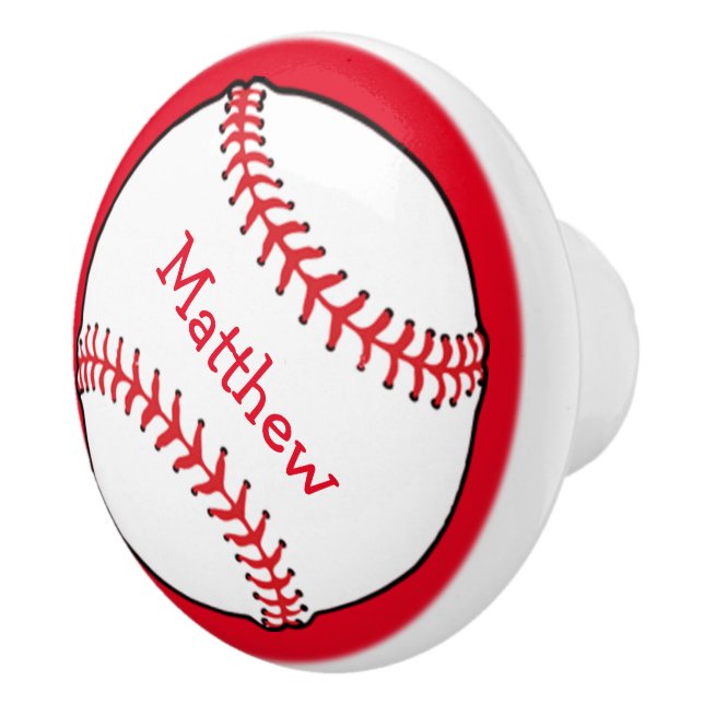 Baseball Ceramic Knob (Right)