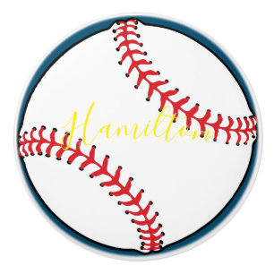 Baseball Ceramic Knob with Name - HAMbyWG