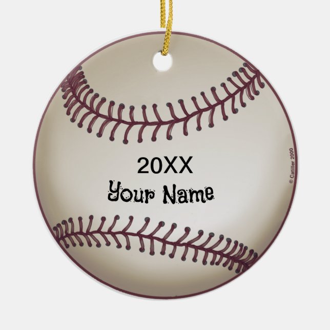 Baseball   ceramic tree decoration (Front)
