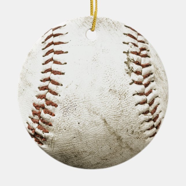 Baseball Ceramic Tree Decoration (Front)