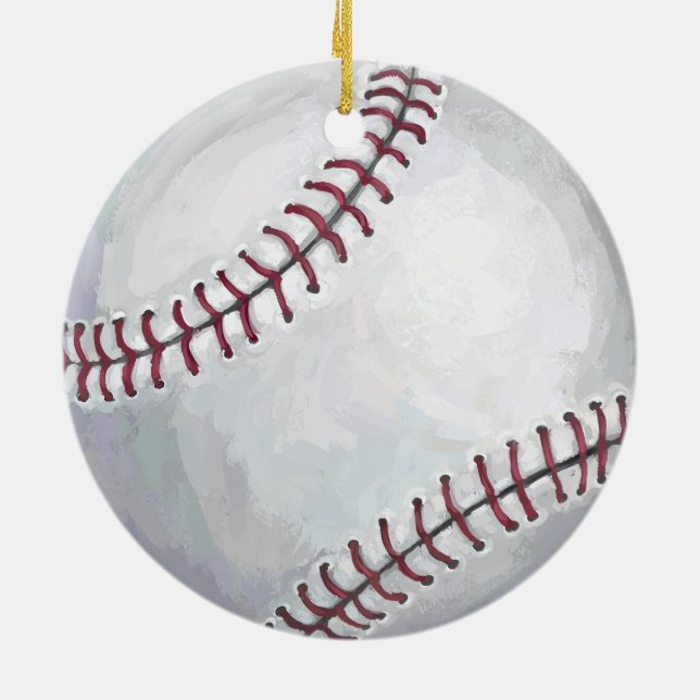Baseball Ceramic Tree Decoration (Back)