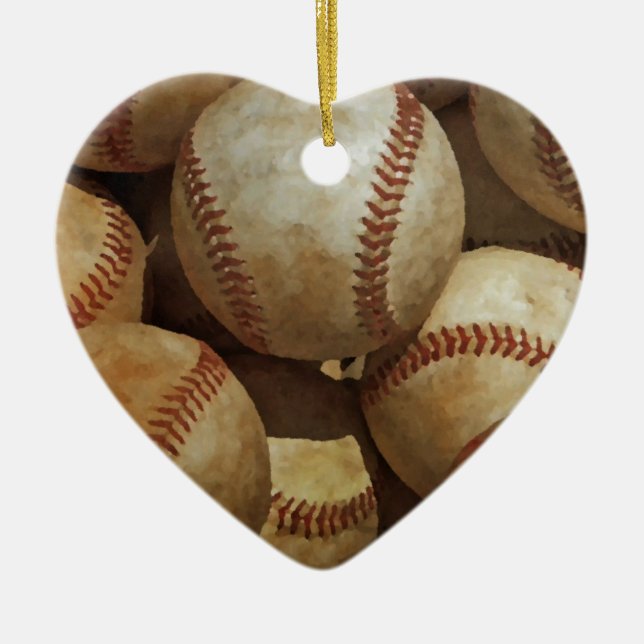 Baseball Ceramic Tree Decoration (Front)